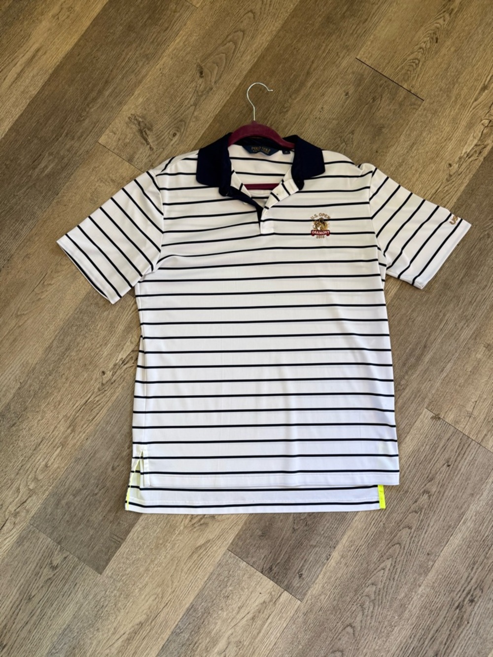 2016 US Open Striped Polo with Navy Collar